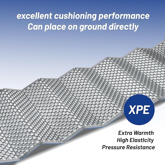 Foam Sleeping Pad for Camping Lightweight Outdoor Folding Mat Closed Cell Foam Pad Portable Waterproof Sleeping Mat for Hiking Backpacking Aluminum XPE Camping Accessories 0+