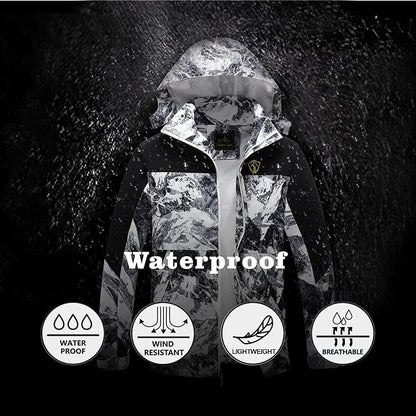 GIISAM Rain Jacket for Men, Mens Waterproof Raincoat Lightweight Rain Jackets Outdoor Rain Coat Windbreaker with Hood
