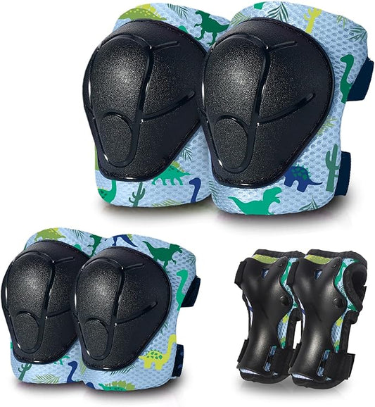 Skateboard Pads Kids/Youth/Adult Shield Elbow Pads and Wrist Guards Protective Gear,Strong Double Straps&Adjustable Easy-Fix Clips for Skateboarding,Rollerblading,ScooterRoller,Skating,Bicycle