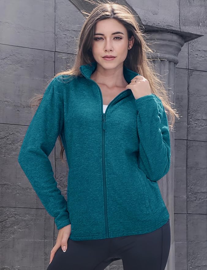MAGCOMSEN Fleece Jacket Women Zip UP Lightweight Soft Polar Warm Winter Jackets for Women with Pockets Outdoor Hiking