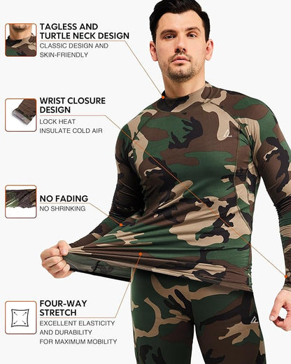 CL convallaria Thermal Underwear Long Johns Set Mens Winter Gift Hunting Gear Sport Base Layer Bottom Top