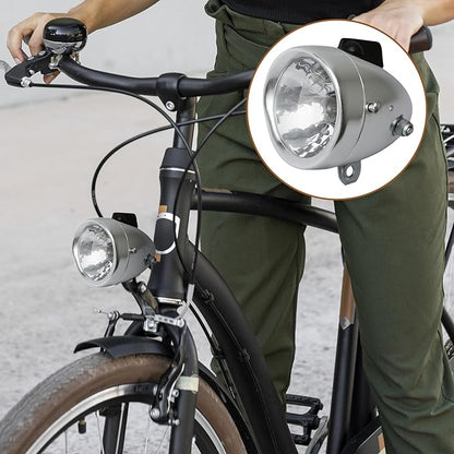 Dynamo Bike Light Kit Vintage Motorized Bicycle Friction 12V 6W Generator Headlight & Tail Light Lamp Retro Style Universal Set, Includes Lights & Parts