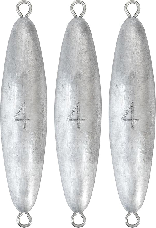BLUEWING Torpedo Sinker Through Wire Fishing Weight Saltwater Bullet Lead Double Ringed 2oz-48oz