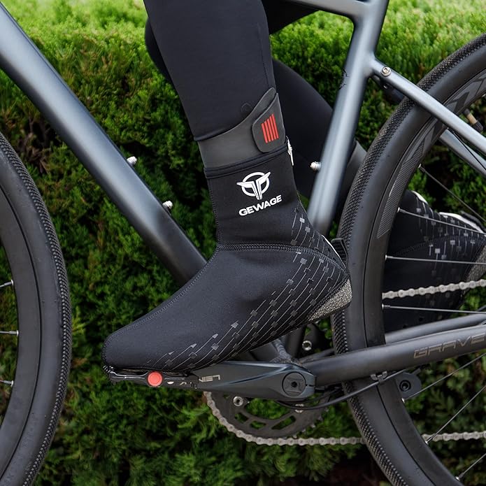 GEWAGE Cycling Shoe Covers -Warm Bike Shoe Covers - Windproof Mountain Road Cycling Overshoes - Cycling Shoe Cover for Men Women