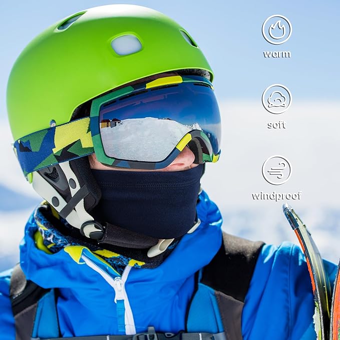 Winter Neck Gaiter Warmer, Soft Fleece Face Mask Scarf for Cold Weather Skiing Cycling Outdoor Sports