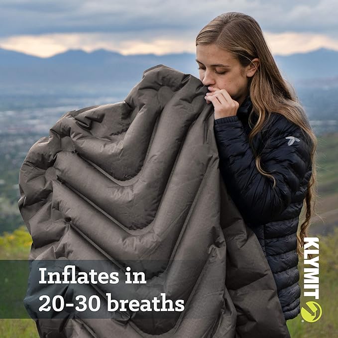 Klymit Static V Luxe 76" x 30" x 3" Sleeping Pad and Luxe Travel Pillow Bundle