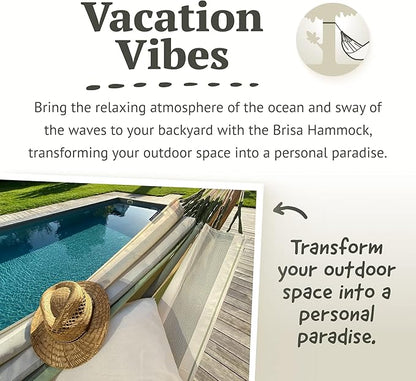 La Siesta® Large Double Brisa Classic Hammock, Outdoor Indoor Hammock Swing - Handmade Weather & Tear Resistant Patio Backyard Bedroom