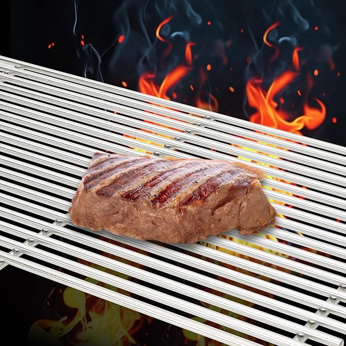 J&YNBBQ Grill Grate Replacement for Weber Genesis 300 Series – 19.5" 7mm Stainless Steel Cooking Grates for E-310, E-320, E-330, S-310, S-320, S-330, Replaces Weber 7528 & 7524 (2 Pack)