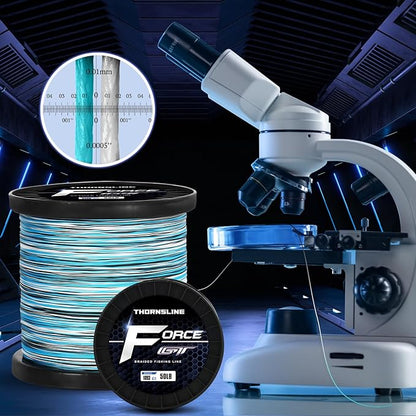 ThonrsLine Force Braided Fishing Line - Incredible Abrasion Resistant Braided Lines for Saltwater or Freshwater - Camo Design Braid for Extra Visibility