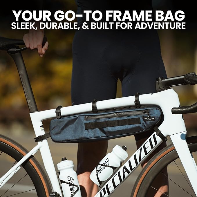 ALMSTHRE Signature Bike Frame Bag - Cosmic Blue, Small/Medium Sizing | Durable Recycled Ripstop Material, Waterproof Zippers & Customizable Design for Essentials