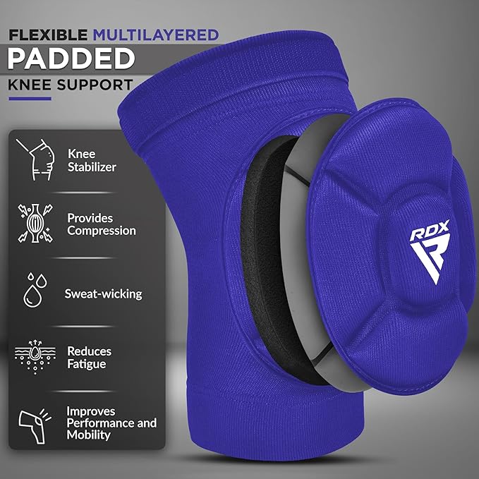 RDX Knee Pads for Work, Oeko TEX Certified, Anti-Slip Protective Thick Padded Foam Pad, Collision Avoidance Sleeves Pair, MMA Muay Thai Grappling Volleyball Football Wrestling Gardening.