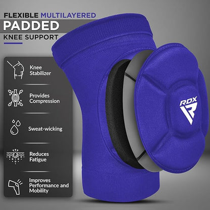 RDX Knee Pads for Work, Oeko TEX Certified, Anti-Slip Protective Thick Padded Foam Pad, Collision Avoidance Sleeves Pair, MMA Muay Thai Grappling Volleyball Football Wrestling Gardening.