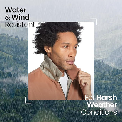 Weatherproof Men's Golf Jacket - Lightweight Windbreaker, Water-Resistant Microfiber Shell, Perfect for Golf & Casual Wear