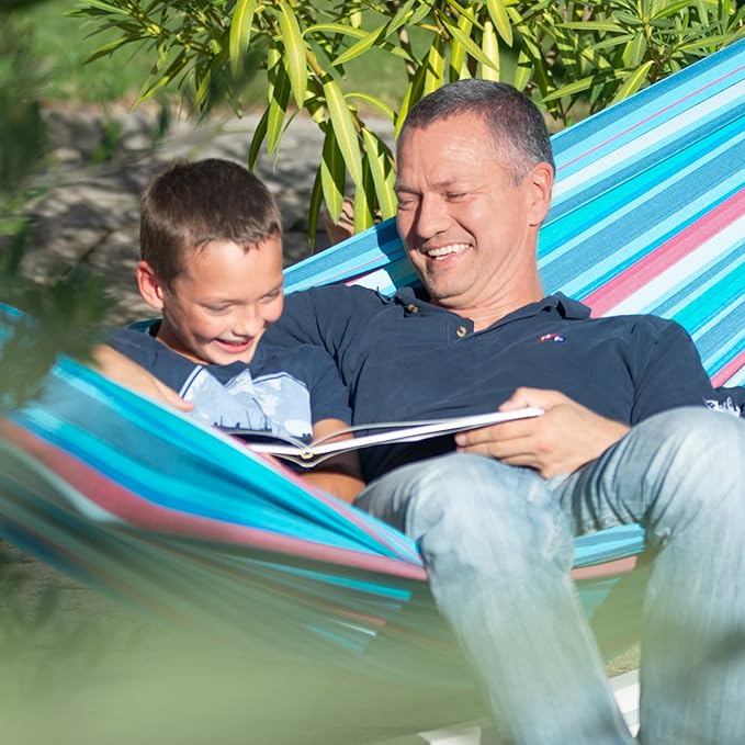 La Siesta® XL King Brisa Classic Hammock & CasaMount, Walls Ceilings Beams Suspension Kit - Indoor Outdoor Hammock Swing, Weather Tear Resistant, Wave