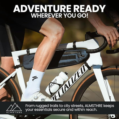 ALMSTHRE Signature Bike Frame Bag - Cosmic Blue, Small/Medium Sizing | Durable Recycled Ripstop Material, Waterproof Zippers & Customizable Design for Essentials