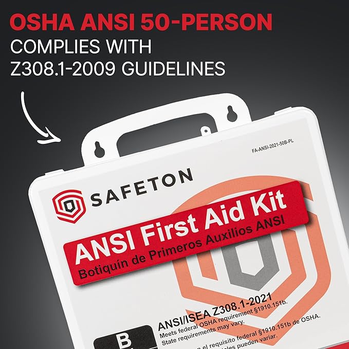 ANSI/OSHA First Aid Kits (50 Person Plastic) - ANSI/ISEA and OSHA Compliant First Aid Kit