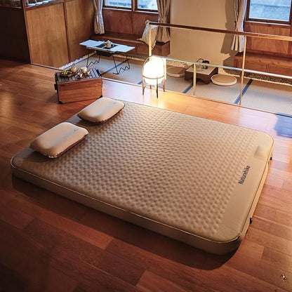 Naturehike 4.7’’ Thick Self Inflating Sleeping Pad with Built in Electric Pump, Double Foam Camping Mattress 2 Person, ISPO Award Winning Processes Foam, Camping Sleeping Pad for Tent, Car, Truck