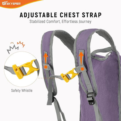 SKYSPER 15L/20L Foldable Hiking Backpack Lightweight Packable Travel Daypack with Chest Strap Small Folding Pack for Walking