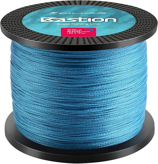 Calamus Bastion Braided Fishing Line -Abrasion Resisting Braided Lines – Thin Diameter Superline – Zero Stretch – 4 Strand MultiTuf Fiber Braid Line