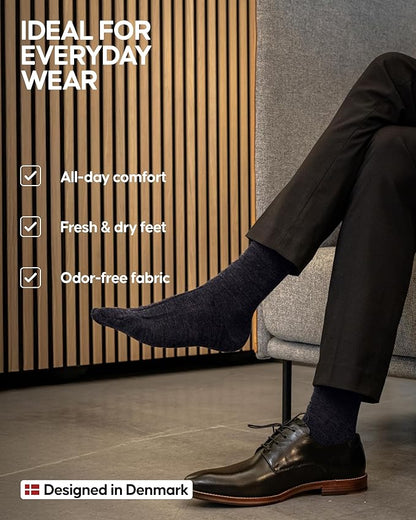 DANISH ENDURANCE Hiking Socks, Lightweight, Merino Wool Socks for Men & Women, Moisture Wicking & Thermal, 1 or 5 Pack