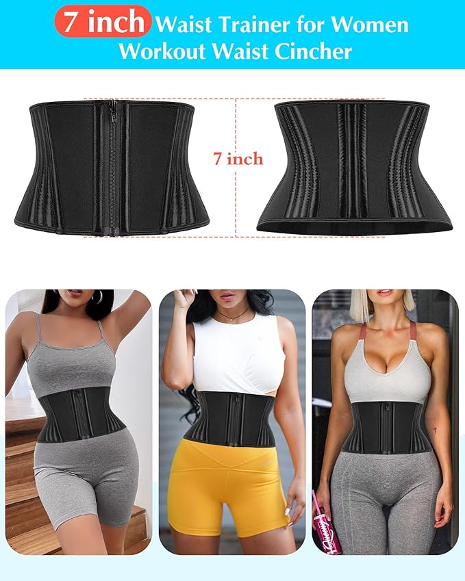 Short Torso Waist Trainer for Women Lower Belly Fat, Workout Fajas Colombianas Waist Cincher Corset
