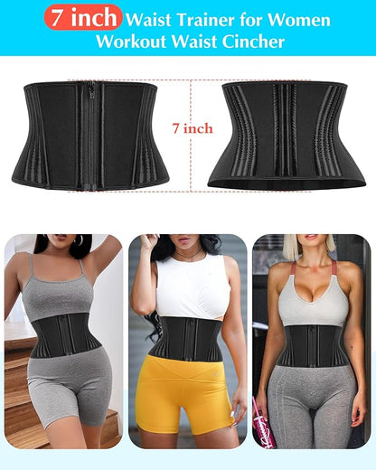 Short Torso Waist Trainer for Women Lower Belly Fat, Workout Fajas Colombianas Waist Cincher Corset