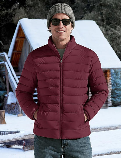 TACVASEN Men's Lightweight Puffer Jacket Winter Quilted Puffy Jackets Warm Water-Resistant Windproof Insulated Coats