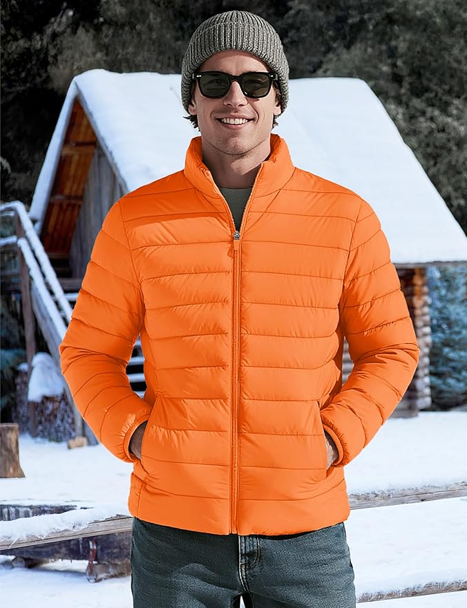 TACVASEN Men's Lightweight Puffer Jacket Winter Quilted Puffy Jackets Warm Water-Resistant Windproof Insulated Coats