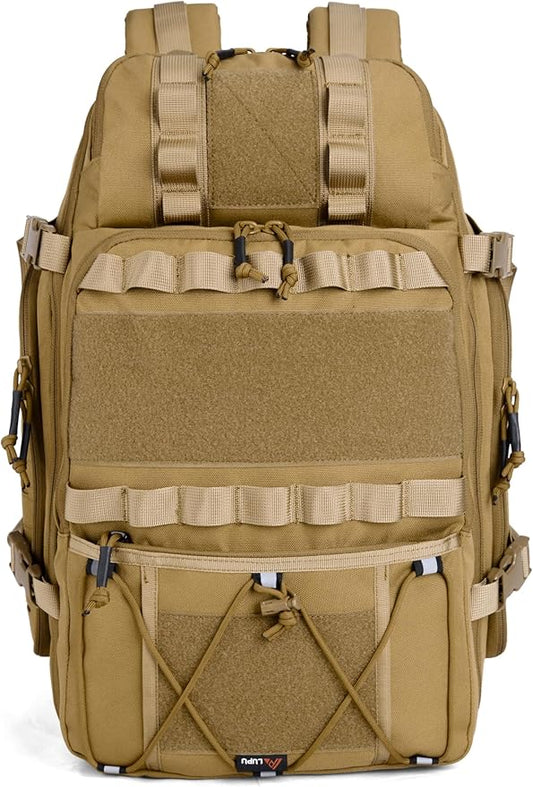 Tactical Backpack 45L Military Molle Pack, 900D Waterproof Assault Rucksack, Large Capacity Outdoor Hiking Camping Trekking Bag for Travel, Hunting, Survival, and Adventure