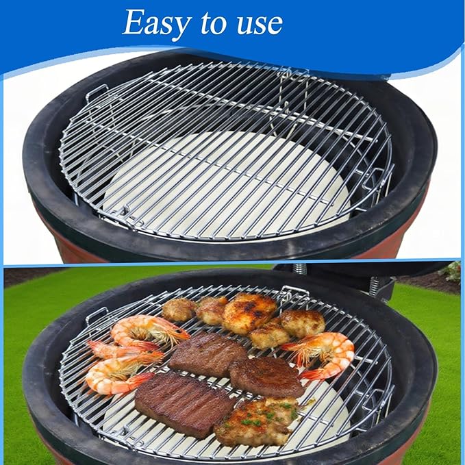 S2C (1-Pack) Cooking Grate System Grilling Accessory for 18" Kamado Joe Classic, Large Big Green Egg, Coyote The Asado Cooker, Pit Boss and Other kamado Grill