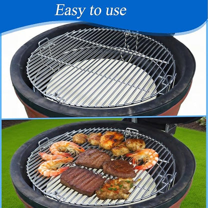 S2C (1-Pack) Cooking Grate System Grilling Accessory for 18" Kamado Joe Classic, Large Big Green Egg, Coyote The Asado Cooker, Pit Boss and Other kamado Grill