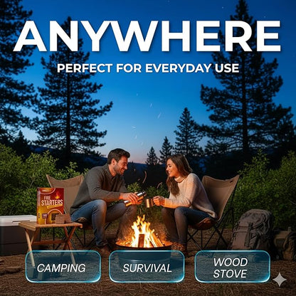 MELTIX 160pk All-Natural Fire Starters for Campfires, BBQ, Grills, Fire Pits & Wood Stoves – Odorless, Waterproof, Long-Lasting Kindling Cubes