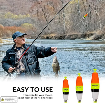 THKFISH Fishing Bobbers 5PCS EVA Foam Round Floats Red/Green Snap-On Spring Fishing Buoy Accessories for Freshwater Saltwater