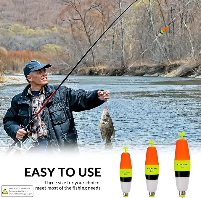 THKFISH Fishing Bobbers 5PCS EVA Foam Round Floats Red/Green Snap-On Spring Fishing Buoy Accessories for Freshwater Saltwater