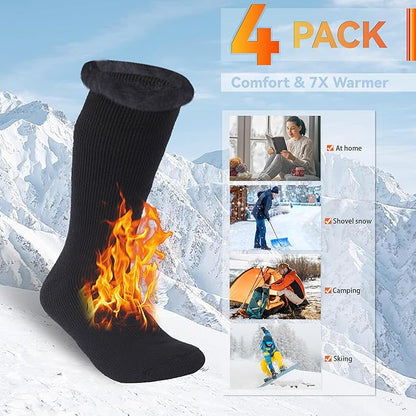 Sunew Warm Thermal Socks 4 Pack, Mens Womens Winter Heated Outdoor Skiing Thermal Socks