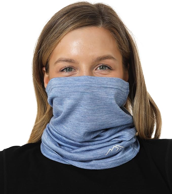 Merino.tech Merino Wool Ski Neck Gaiter - Face Mask Neck Warmer for Men & Women