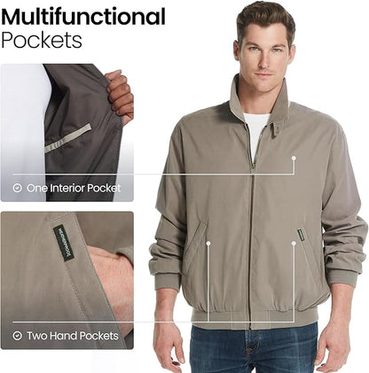 Weatherproof Men's Golf Jacket - Lightweight Windbreaker, Water-Resistant Microfiber Shell, Perfect for Golf & Casual Wear