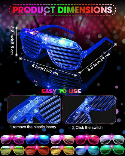 Maitys 72 Pcs Foam Sticks Light up Glasses, Glow in the Dark Sunglasses Foam Sticks LED Glasses Light up Supplies