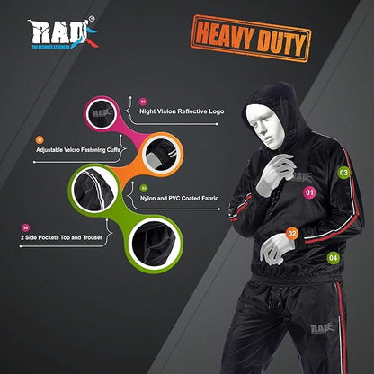 RAD Sauna Suit for men & women weight loss - Workout Sweat Suits with Hood - Fat Burning Suit - Boost Fat Burn