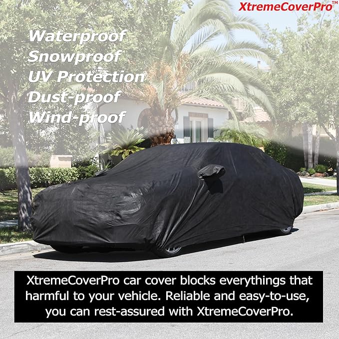 All Weather Waterproof car Cover Good for rain Snow uv Protection dust Compact SUV Grand Cherokee Santa FE RAV4 CR-V Q5 XT4 Equinox Envision Black