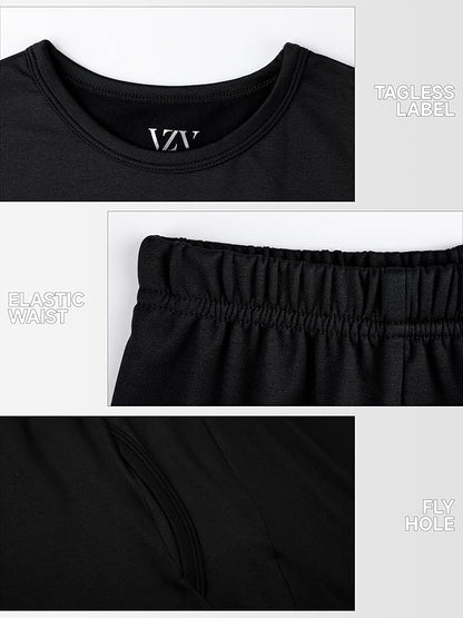 VZV 3 Set Thermal Underwear for Men Fleece Lined Long Johns Mens Thermals Top and Bottom Set Base Layer for Cold Weather