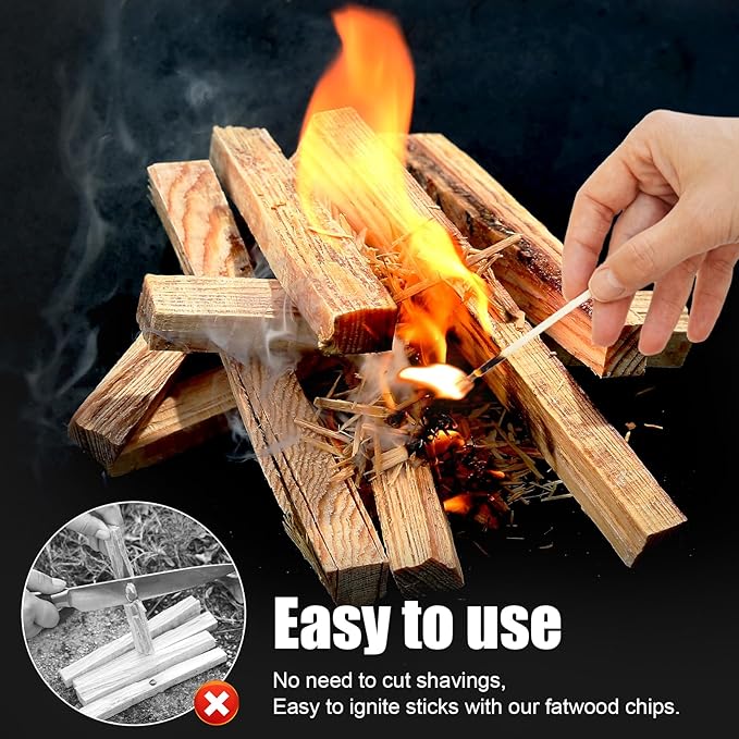 Lumberer Fatwood Fire Starter Sticks -100% All Natural Resin Kindling and Chips -Quick Ignition for Fireplace,Campfires,Firepits,Wood Stoves,Grilling (10.70 LB)