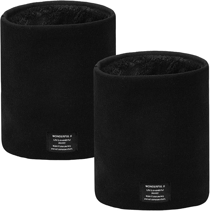 Winter Neck Gaiter Thermal Fleece-Lined Cold-Weather Scarf Wind-Block Face Cover Stretch Lightweight for Men Women