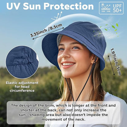 Sukeen Lightweight Bucket Hat for Women Quick-Dry Hiking Hat Packable Foldable UV Sun Hat for Outdoor Activities