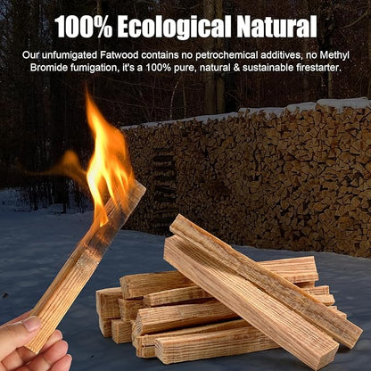 Lumberer Fatwood Fire Starter Sticks -100% All Natural Resin Kindling and Chips -Quick Ignition for Fireplace,Campfires,Firepits,Wood Stoves,Grilling (10.70 LB)