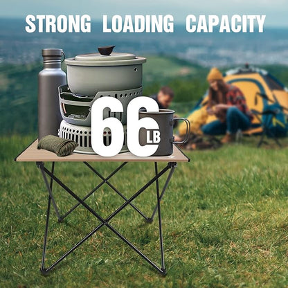 VILLEY Portable Camping Side Table, Ultralight Aluminum Folding Beach Table with Carry Bag for Outdoor Cooking, Picnic, Camp, Boat, Travel
