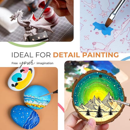 Nicpro Miniature Paint Brushes - 15PCS Model Paint Brush Set with Nylon Case for Acrylic Oil Watercolor, Micro Detail Paint Brushes for Model, Miniature Painting, Fine Detailing, Paint by Numbers