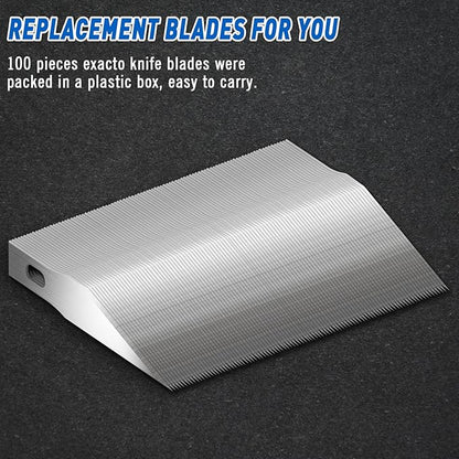 DIYSELF 100 PCS Exacto Knife Blades, SK5 Carbon Steel #11 Exacto Blades Refill Craft Art Knife Replacement Blade with Storage Case for Craft, Hobby, Scrapbooking, Stencil