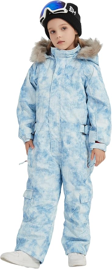 Kids Girls Boys Waterproof Colorful One Piece Snowsuits Coveralls Ski Suits Jackets Winter Jumpsuits
