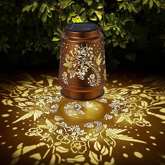 Solar Lanterns Outdoor Waterproof Hummingbird Garden Decorations Gifts for Women Gifts for Mom Grandma Birthday Gifts Hanging Solar Lanterns Outdoor for Patio Decoration, Deck, Lawn, Passageway